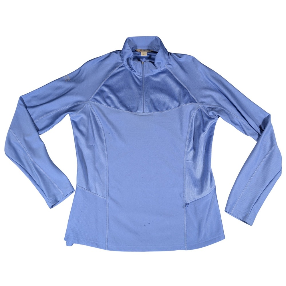 Gander Mountain Women's Blue Quarter Zip Long Sleeve Active Pullover Size Large